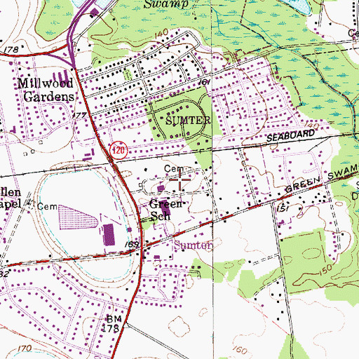 Topographic Map of Green Park, SC