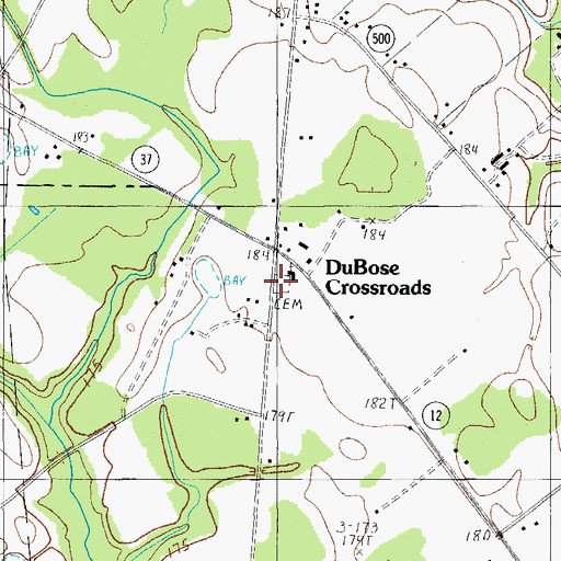 Topographic Map of Hebron Cemetery, SC