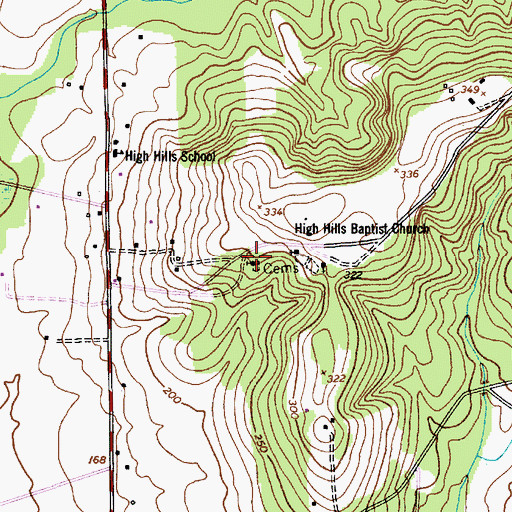 Topographic Map of High Hill Church, SC