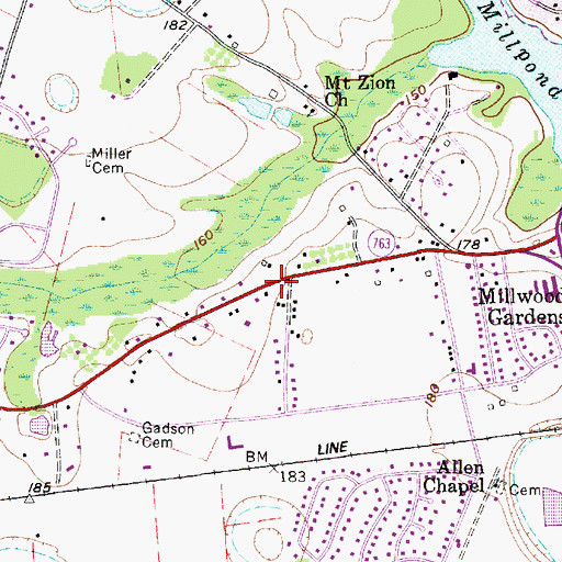 Topographic Map of Jordan School (historical), SC