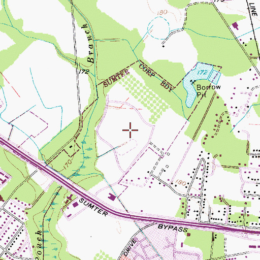 Topographic Map of Julia Lester Dillon Park, SC