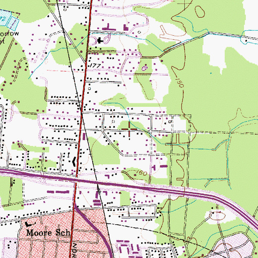 Topographic Map of Lafayette Heights, SC