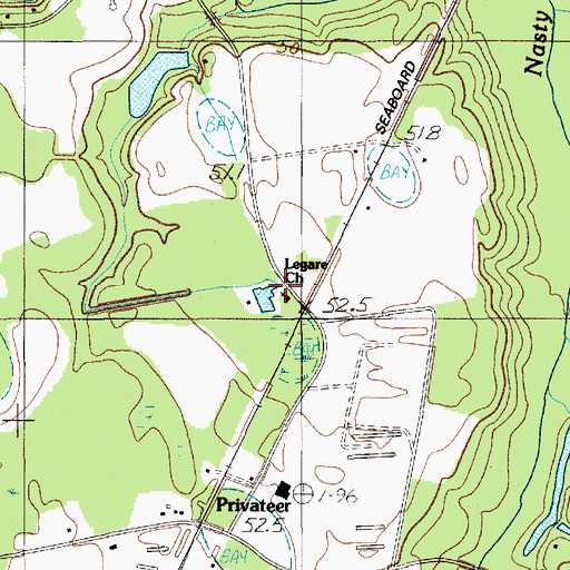 Topographic Map of Legare School (historical), SC