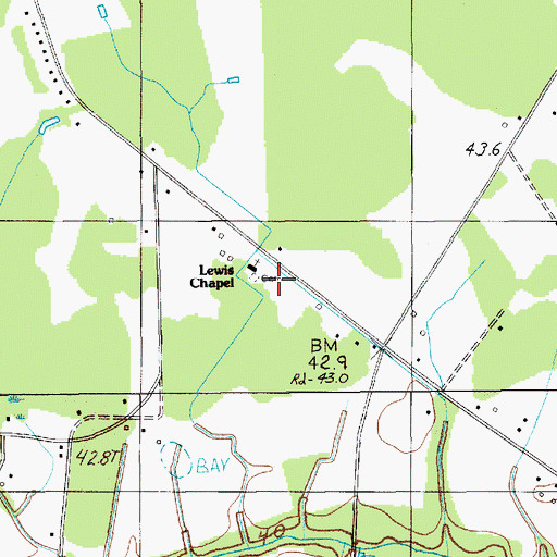 Topographic Map of Lewis School (historical), SC