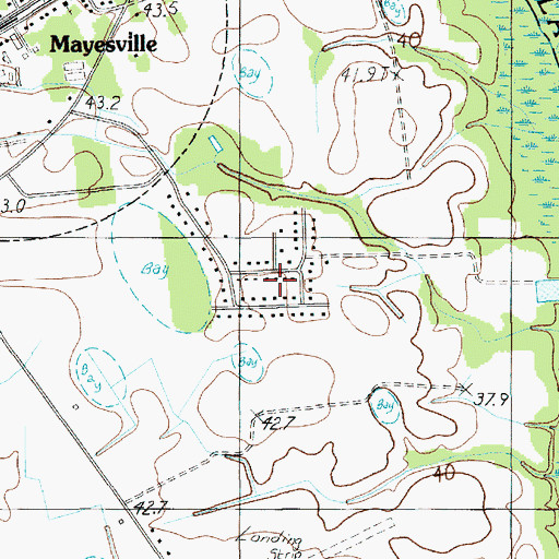 Topographic Map of Mayesville East Subdivision, SC