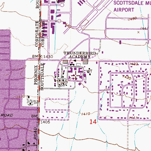 Topographic Map of Thunderbird Adventist Academy, AZ