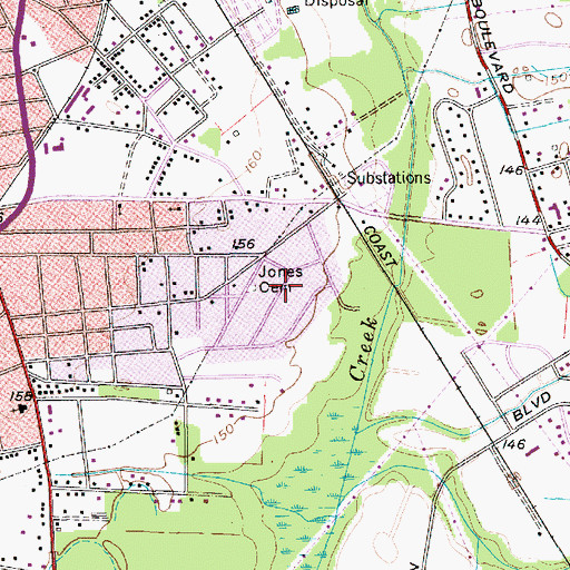 Topographic Map of Moses Heights, SC