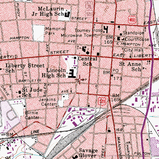 Topographic Map of Mount Pisgah African Methodist Episcopal Church, SC