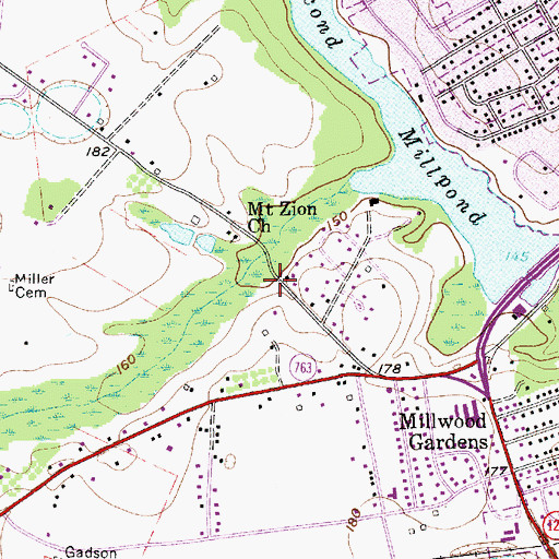 Topographic Map of Mount Vernon School (historical), SC