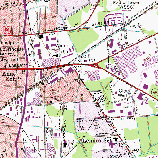 Topographic Map of New Calvary Baptist Church, SC