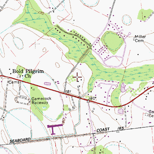 Topographic Map of Oak Haven Acres, SC