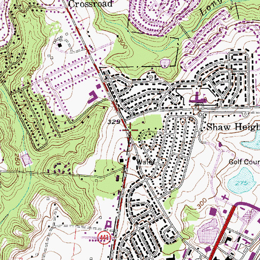 Topographic Map of Oakland, SC