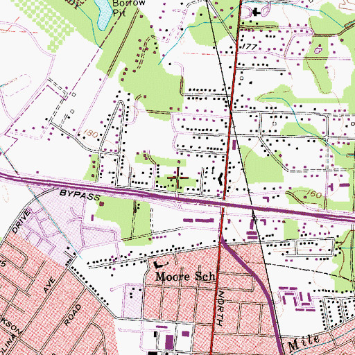 Topographic Map of Oaklawn, SC