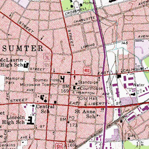 Topographic Map of Church of the Holy Comforter, SC