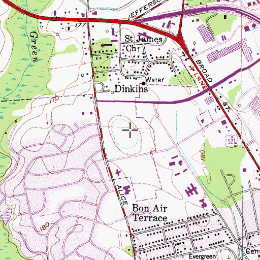Topographic Map of East Sunway Knolls, SC