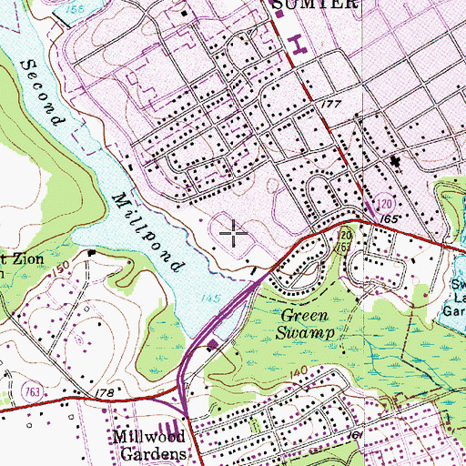 Topographic Map of Edgewater, SC