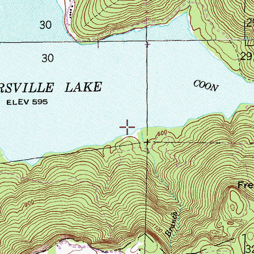 Topographic Map of Parton Branch, AL