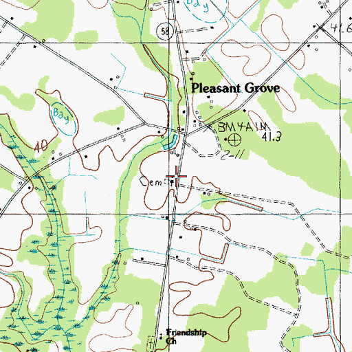 Topographic Map of Pleasant Grove Church, SC