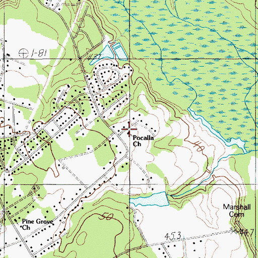 Topographic Map of Pocalla Church, SC