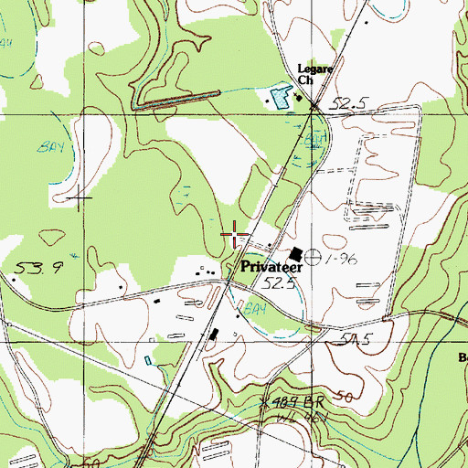 Topographic Map of Privateer School (historical), SC