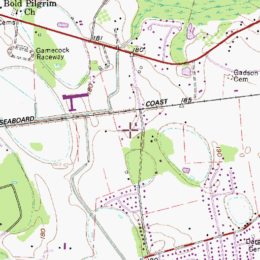Topographic Map of Rainbow Falls, SC