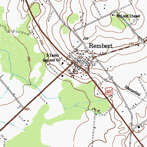 Topographic Map of Remberts Methodist Church, SC