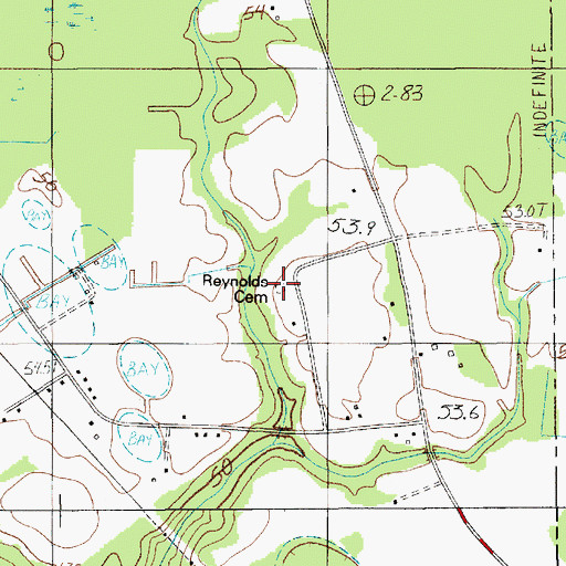 Topographic Map of Reynolds Cemetery, SC