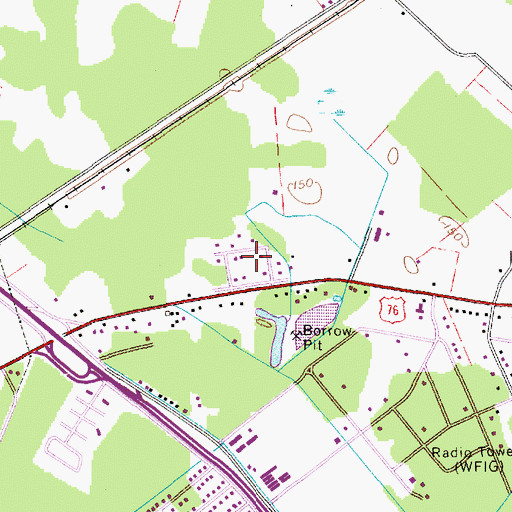 Topographic Map of Richwood, SC
