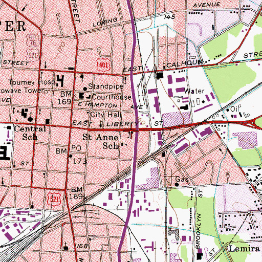 Topographic Map of Saint Annes Roman Catholic Church, SC