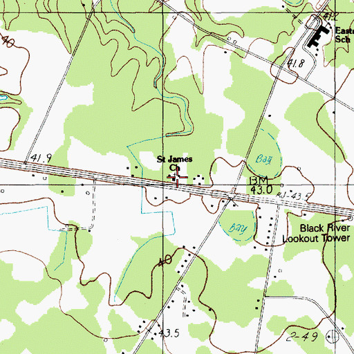 Topographic Map of Saint James Church, SC