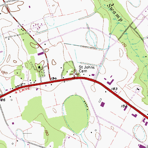 Topographic Map of Saint James Church (historical), SC