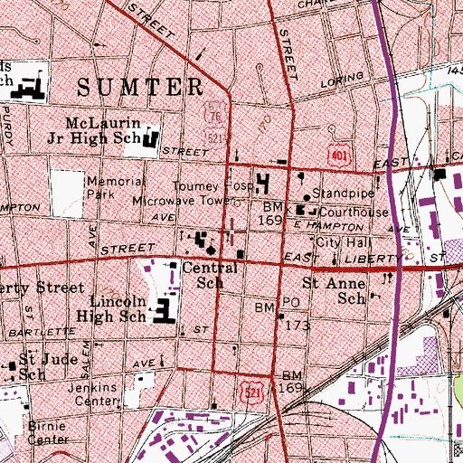Topographic Map of Saint James Lutheran Church, SC