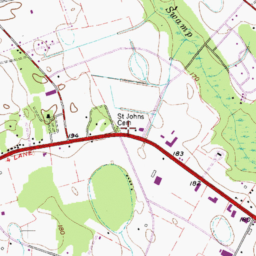 Topographic Map of Saint John Church (historical), SC