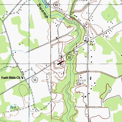 Topographic Map of Saint Johns School, SC