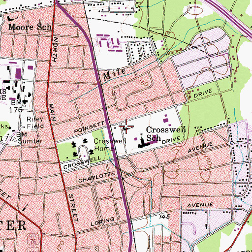 Topographic Map of Saint Johns United Methodist Church, SC