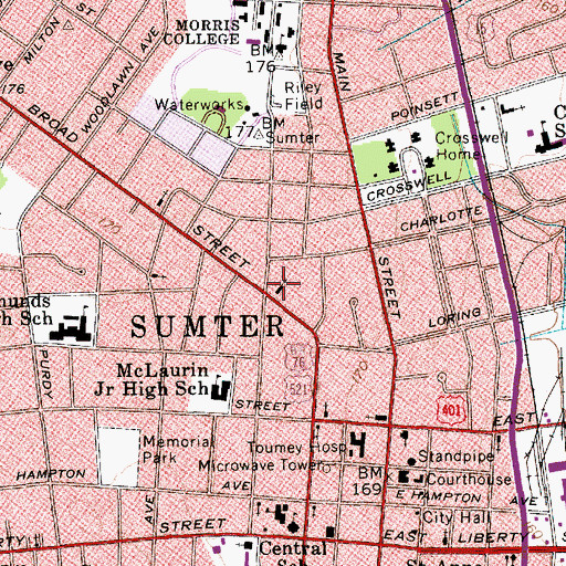 Topographic Map of Saint Marks United Methodist Church, SC