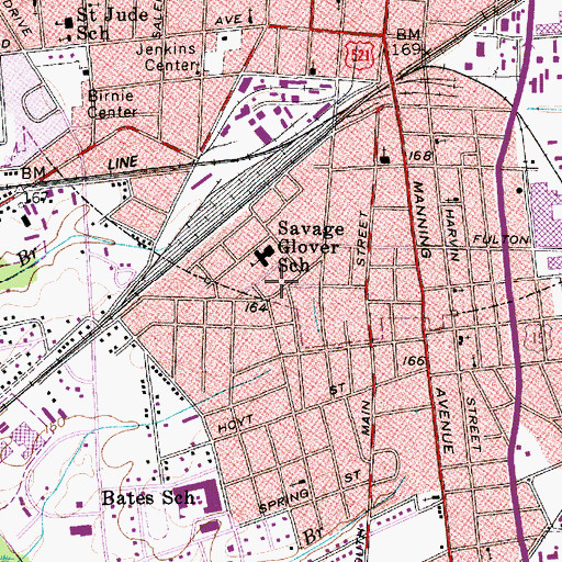 Topographic Map of Salem Baptist Church, SC