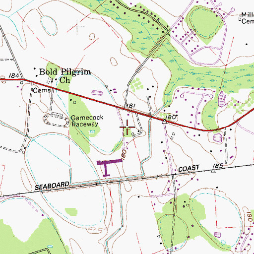 Topographic Map of Sanders Subdivision, SC