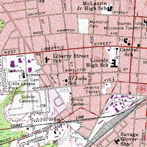 Topographic Map of Seventh Day Adventist Church, SC