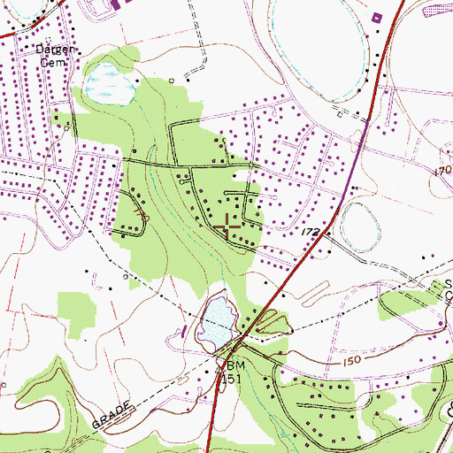 Topographic Map of Shady Grove, SC