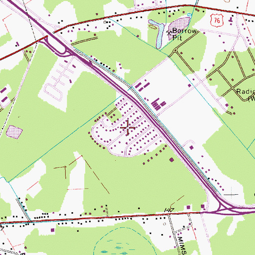 Topographic Map of Sherwood Forest, SC
