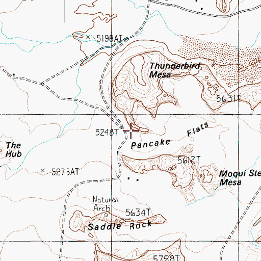 Topographic Map of Thunderbird Mesa, AZ