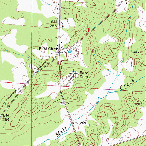 Topographic Map of Pate Cemetery, AL