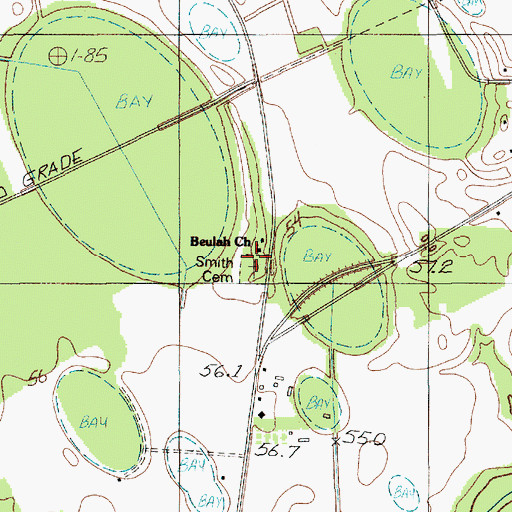 Topographic Map of Smith Cemetery, SC