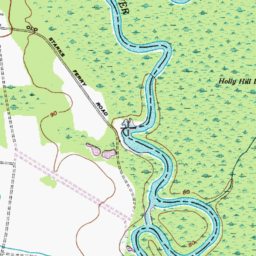 Topographic Map of Starks Ferry (historical), SC