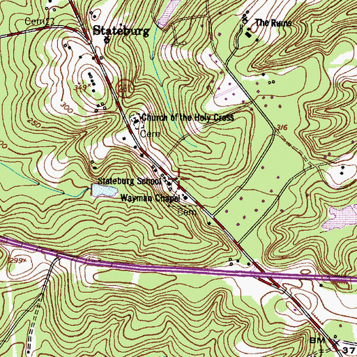 Topographic Map of Stateburg Church (historical), SC