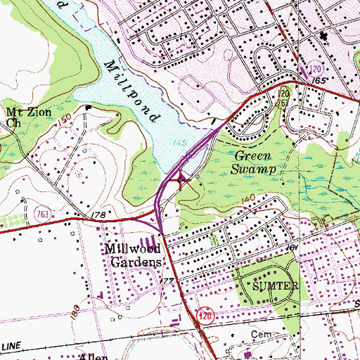 Topographic Map of Sumter County, SC