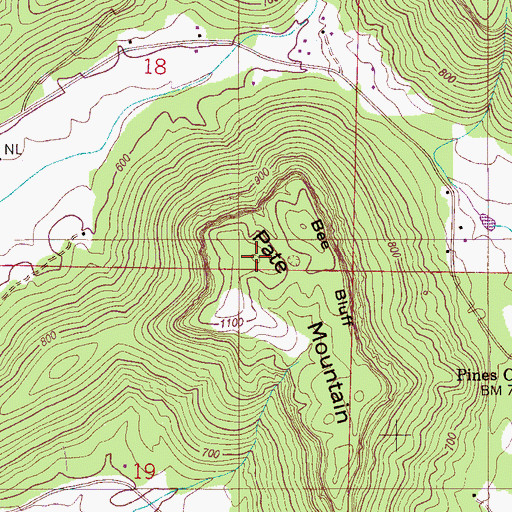 Topographic Map of Pate Mountain, AL
