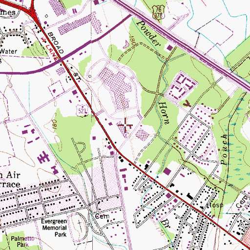 Topographic Map of Sumter Square Shopping Center, SC