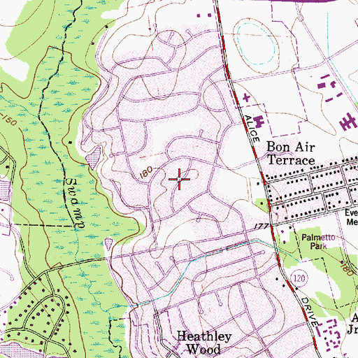 Topographic Map of Sunway Knolls, SC